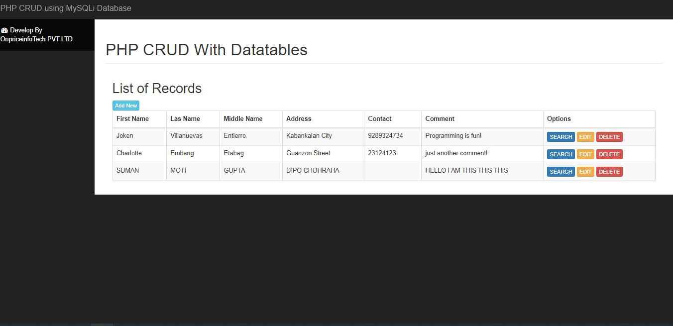 CRUD OPRATION MANAGEMENT SYSTEM