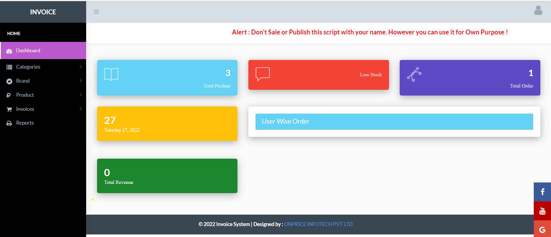 ONLINE INVENTORY MANAGEMENT SYSTEM WITH ADMIN PANEL
