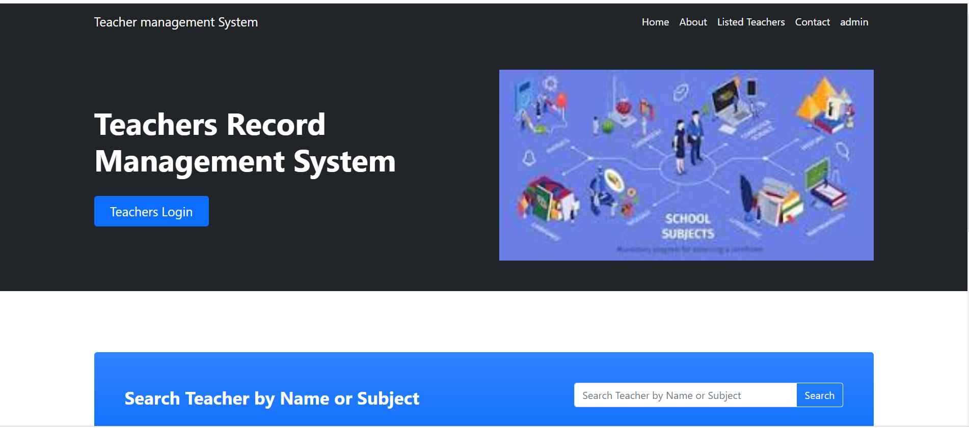 ONLINE TEACHER RECORD MANAGEMENT SYSTEM WITH ADMIN PANEL